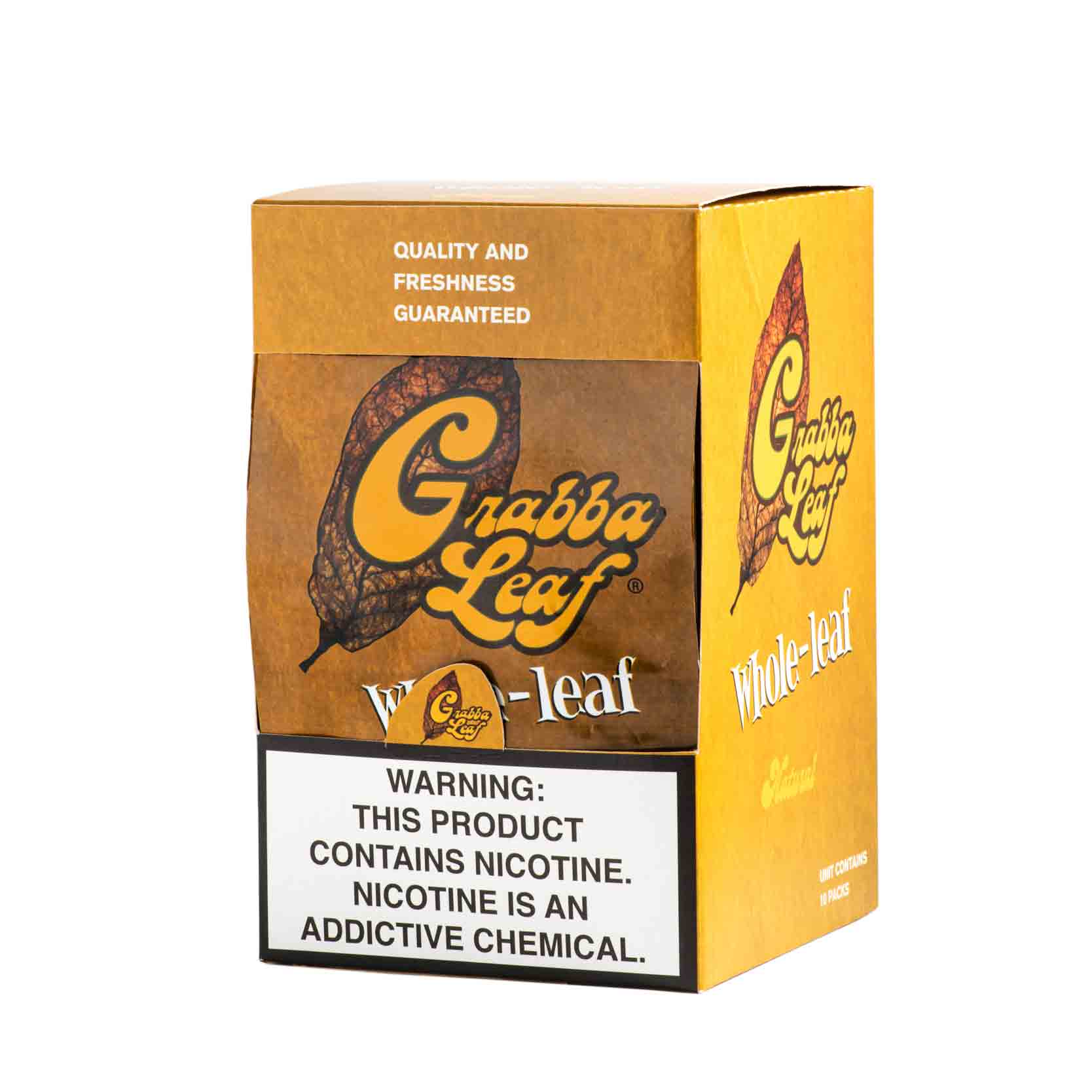 Grabba Leaf Cigar Wraps, Whole-Leaf, Yellow, 10 ct